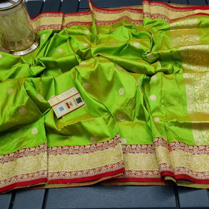 Banarasi Handloom Pure Khaddi Katan Silk Saree