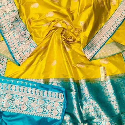 Banarasi Handloom Pure Khaddi Katan Silk Saree