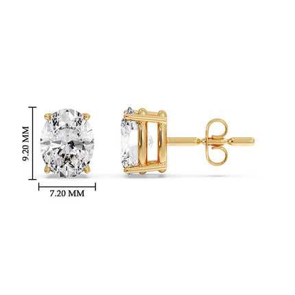 Stud Earring Basket Oval Shaped