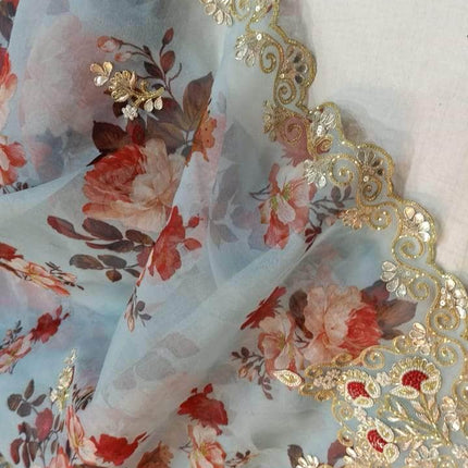 Beautiful Designer Organza Saree