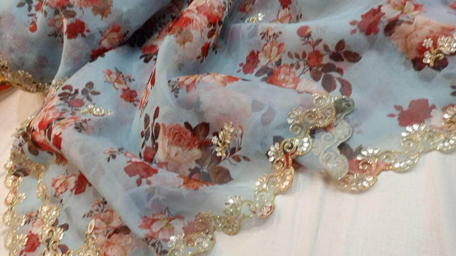 Beautiful Designer Organza Saree