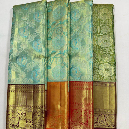 Beautiful Kanjivaram Authentic Silk Saree with floral patterns
