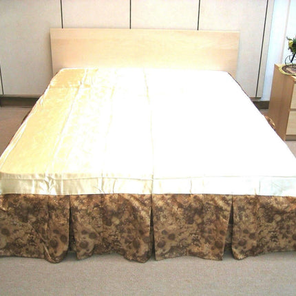 DaDa Bedding Earthy Tones Floral Brown Pleated Bed Skirt - 14" Drop (BS-BM6118L-1)