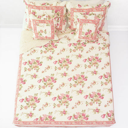 DaDa Bedding French Country Cottage Floral Mauve Cotton Patchwork Quilted Bedspread Set (DXJ103136)
