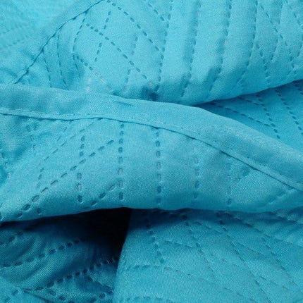 DaDa Bedding Gentle Wave Turquoise Teal Blue Lagoon Lightweight Quilted Bedspread Set (LH3000)