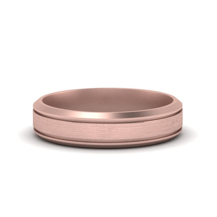 Beveled Inlay Mens Wedding Band