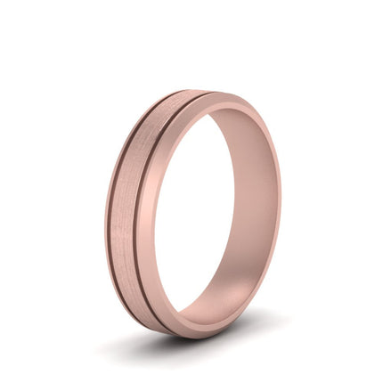 Beveled Inlay Mens Wedding Band