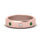 14k Rose Gold / Green Emerald / Lab Grown