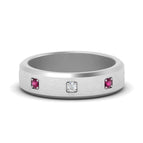 14k White Gold / Pink Sapphire / Lab Grown