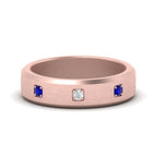 14k Rose Gold / Blue Sapphire / Lab Grown