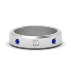 14k White Gold / Blue Sapphire / Lab Grown