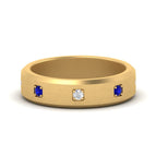 14k Yellow Gold / Blue Sapphire / Lab Grown