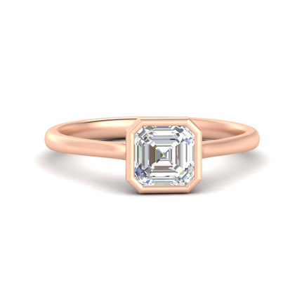 Asscher Cut Petite Bezel Solitaire Engagement Ring