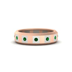 14k Rose Gold / Green Emerald / Lab Grown