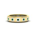 14k Yellow Gold / Green Emerald / Lab Grown