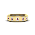 14k Yellow Gold / Pink Sapphire / Lab Grown