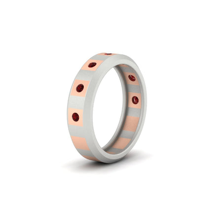 Bezel Round Mens Wedding Ring