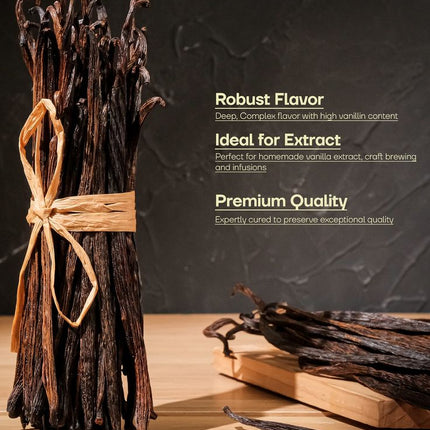 Premium Organic Madagascar Vanilla Beans – Grade A (50 Count)