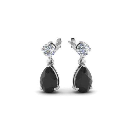 Gemstone Pear Drop Stud Earring