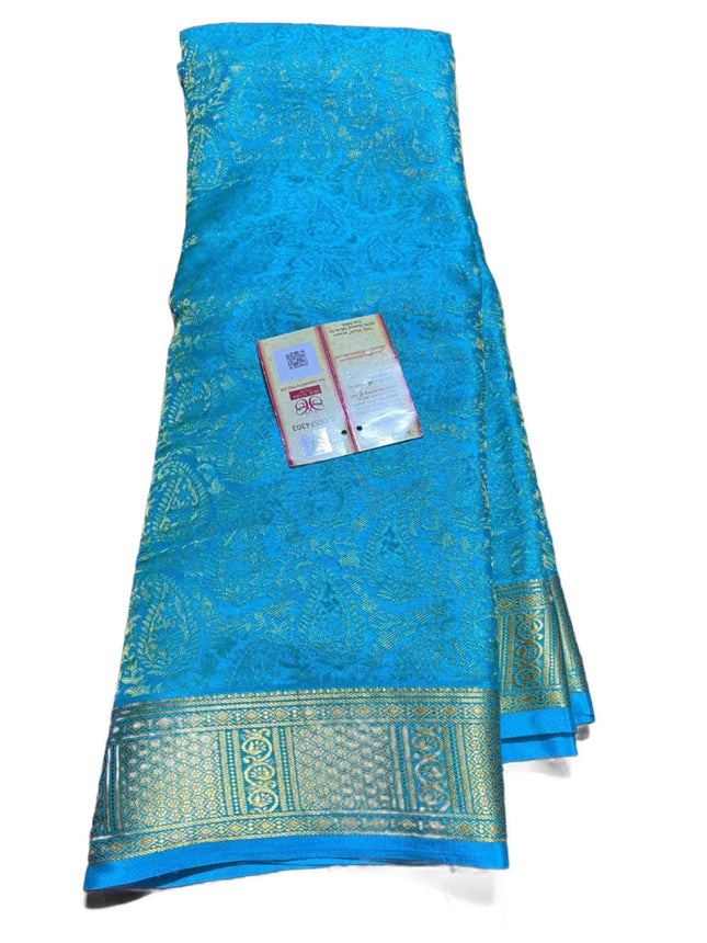 Brocade pattern 100gm Thickness Mysoree Silk Saree