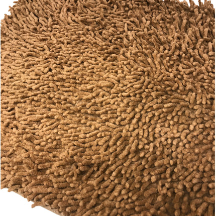 DaDa Bedding Coffee Brown Shaggy Soft Chenille Noodle Carpet Rug Bath Mat
