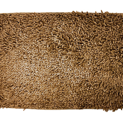 DaDa Bedding Coffee Brown Shaggy Soft Chenille Noodle Carpet Rug Bath Mat