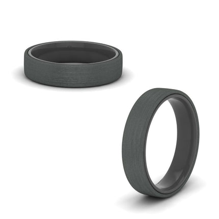 Brushed 2 Tone Mens Wedding Ring