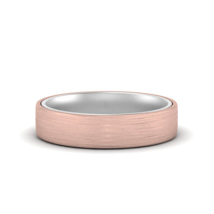 Brushed 2 Tone Mens Wedding Ring