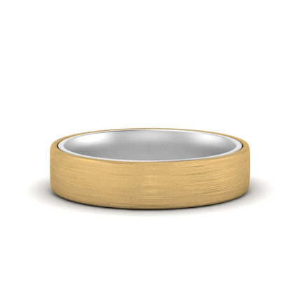 Brushed 2 Tone Mens Wedding Ring