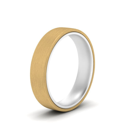 Brushed 2 Tone Mens Wedding Ring