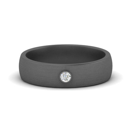Brushed Mens Solitaire Promise Band