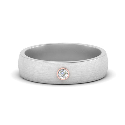 Brushed Mens Solitaire Promise Band