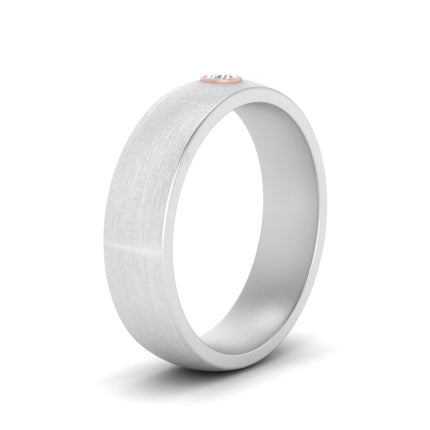 Brushed Mens Solitaire Promise Band