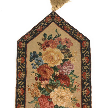 DaDa Bedding Set of 3-Pieces - Breath of Spring Floral Beige Woven Dining Tapestry Table Runners (3089)