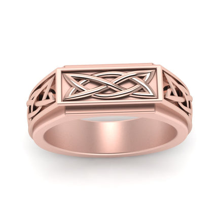 Celtic Engraved Mens Gold Ring