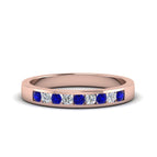 14k Rose Gold / Blue Sapphire / Lab Grown