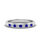 14k White Gold / Blue Sapphire / Lab Grown