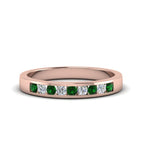 14k Rose Gold / Green Emerald / Lab Grown