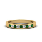 14k Yellow Gold / Green Emerald / Lab Grown