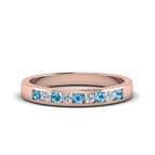 14k Rose Gold / Blue Topaz / Lab Grown