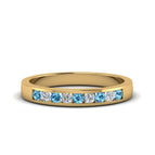 14k Yellow Gold / Blue Topaz / Lab Grown