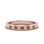 14k Rose Gold / Orange Sapphire / Lab Grown
