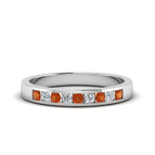 14k White Gold / Orange Sapphire / Lab Grown