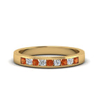 14k Yellow Gold / Orange Sapphire / Lab Grown