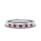 14k White Gold / Pink Sapphire / Lab Grown