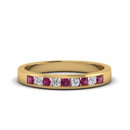 14k Yellow Gold / Pink Sapphire / Lab Grown