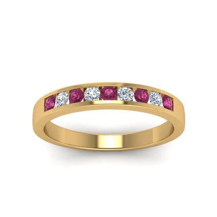 Channel 9 Stone Mens Wedding Ring