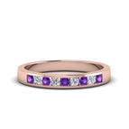 14k Rose Gold / Purple Amethyst / Lab Grown