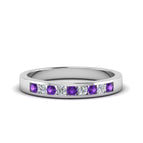 14k White Gold / Purple Amethyst / Lab Grown
