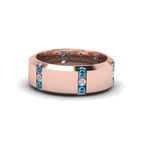 14k Rose Gold / Blue Topaz / Lab Grown